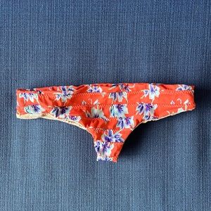 Acacia Swimwear Floral Bikini Bottom - Orange and Purple